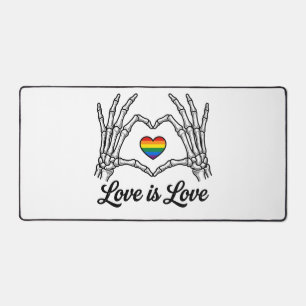 Skelett Hände Regenbogen Herz Liebe ist Liebe Shir Schreibtischunterlage