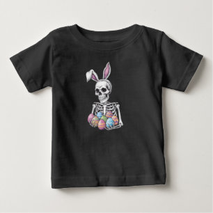 Skelett-Häschen hält Oster-Eier Lustiger Hase Baby T-shirt