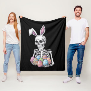 Skelett-Häschen mit Ostereiern Lustiger Hase Fleecedecke