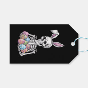 Skelett-Hase mit Ostereiern lustiger Hase Geschenkanhänger