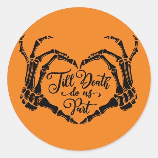 Skelett Heart Till Death Sticker (Vorderseite)