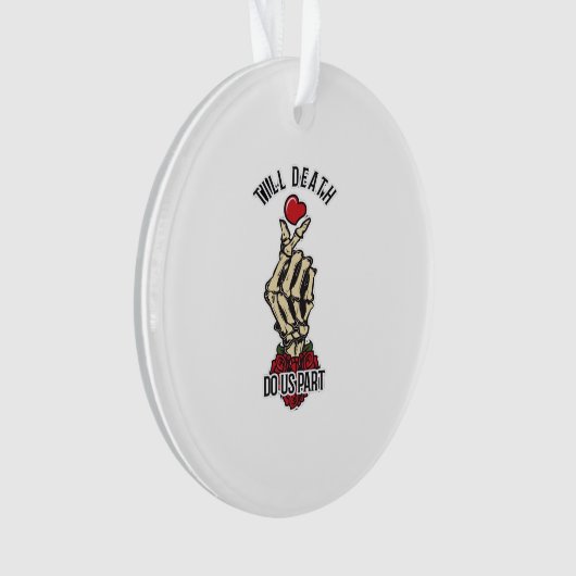 Skelett Herz bis Tod tun uns Teil Ornament (Vorderseite)
