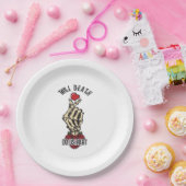 Skelett Herz bis Tod tun uns Teil Pappteller (Party)