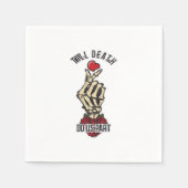 Skelett Herz bis Tod tun uns Teil Serviette (Vorderseite)