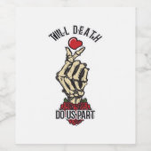 Skelett Herz bis Tod tun uns Teil Weinetikett (Einzelnes Label)