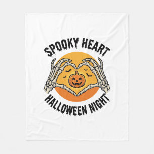 Skelett Herz Halloween Vintage Hände Design_1 Fleecedecke