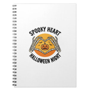 Skelett Herz Halloween Vintage Hände Design_1 Notizblock