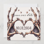 Skelett-Herz Save The Date (Rückseite)