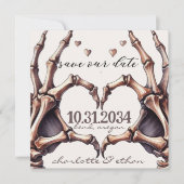 Skelett-Herz Save The Date (Vorderseite)