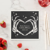 Skelett-Herzförmige-Hand-Hochzeit Serviette (Beispiel)