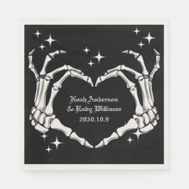 Skelett-Herzförmige-Hand-Hochzeit Serviette