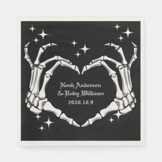 Skelett-Herzförmige-Hand-Hochzeit Serviette