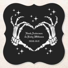 Skelett-Herzförmige-Hand-Hochzeit Untersetzer