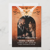 Skelett Herzmonogramm Goth Foto Save the Date (Vorderseite)