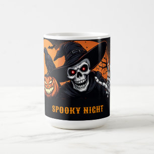 Skelett-Hexenhut-Kürbis-Halloween-Leuchten 🍂 Kaffeetasse