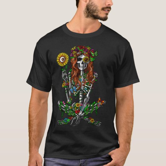 Skelett-Hippie T-Shirt (Vorderseite)