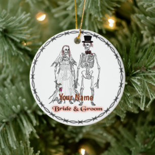 Skelett-Hochzeit Keramikornament