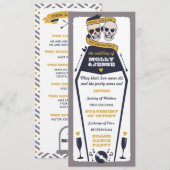 Skelett-Hochzeitsprogramm - Navy und Senf Programm (Vorne/Hinten)