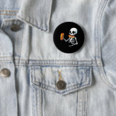 Skelett Hot Dog Halloween Button (Beispiel)