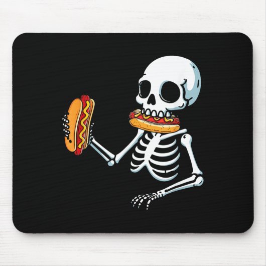 Skelett Hot Dog Halloween Mousepad (Vorne)
