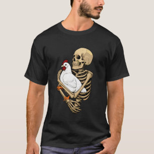 Skelett Huhn Halloween Bauernhof Tier Grusel Meer T-Shirt