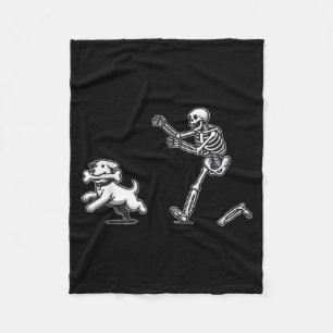 Skelett Hund Halloween Skelett jagt Hund Fleecedecke