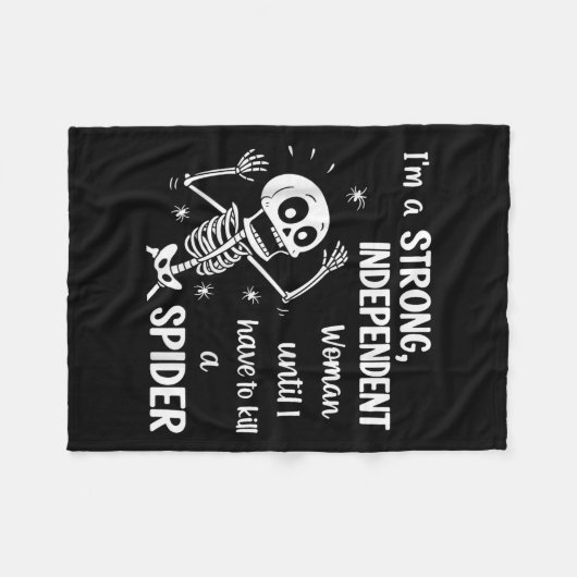 Skelett Ich bin eine starke unabhängige Frau, bis Fleecedecke (Vorderseite (Horizontal))