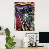 Skelett im Anzug | AI Art Poster (Heimbüro)
