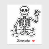 Skelett im Boden Aufkleber (Blatt)