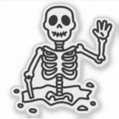 Skelett im Boden Aufkleber (Vorderseite)