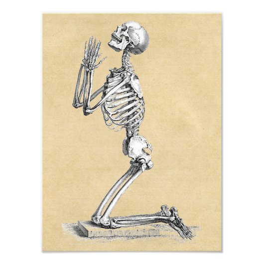 Skelett im Gebet Fotodruck (Vorne)