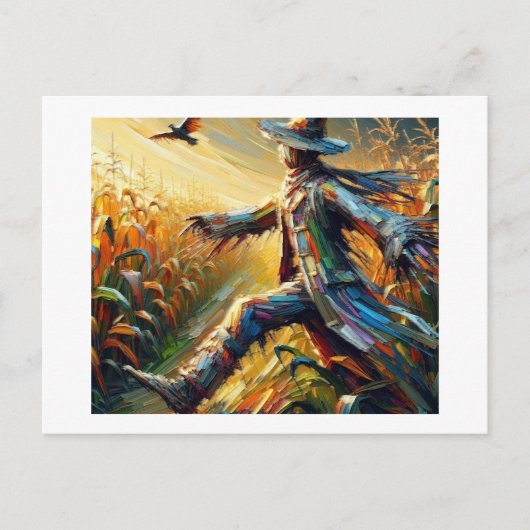 Skelett im Maisfeld, Postkarte (Vorderseite)
