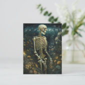Skelett im Nachtgarten Postkarte (Stehend Vorderseite)