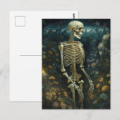 Skelett im Nachtgarten Postkarte (Vorne/Hinten)