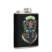 Skelett im Santa Anzug Reiten auf dem Motorrad Flachmann (Rechts)