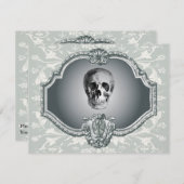 Skelett im Spiegel Halloween Einladung (Vorne/Hinten)