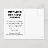 Skelett im Stil Halloween Einladung Postkarte (Rückseite)