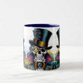 Skelett im Viktorianischen Stil Zweifarbige Tasse (Mittel)