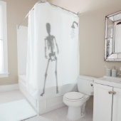 Skelett in Dusche Beängstigende Silhouette Schatte Duschvorhang (Beispiel)