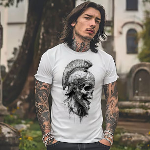Skelett in einem römischen Helm T-Shirt