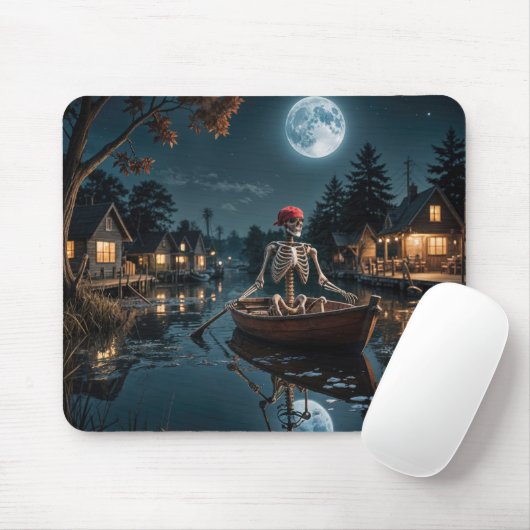 Skelett in einem Rowboat Mousepad (Mit Mouse)