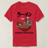 Skelett in einer Schüssel von Ramen Funny Japanisc T-Shirt (Design vorne)