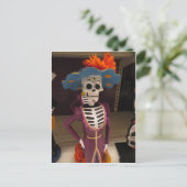 Skelett in Kleidung Postkarte (Stehend Vorderseite)