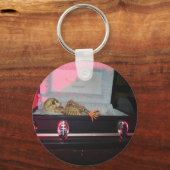 Skelett in Sarg Schlüsselanhänger (Vorderseite)