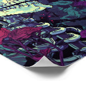 Skelett in violetten Blumen Poster (Ecke)