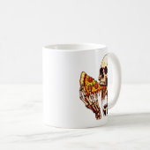 Skelett isst Pizza Kaffeetasse (VorderseiteRechts)