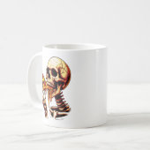 Skelett isst Pizza Kaffeetasse (Vorderseite Links)