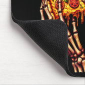 Skelett isst Pizza Mousepad (Ecke)