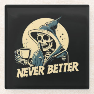 Skelett Kaffee Halloween Glasuntersetzer
