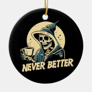 Skelett Kaffee Halloween Keramik Ornament